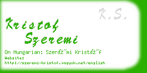 kristof szeremi business card